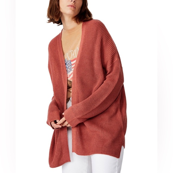 Cotton On Sweaters - Cotton On Women's Archy Cardigan Sweater Size Medium Canyon Rose Marsala Twist